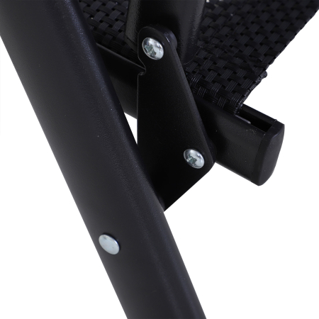  Set 2 Scaune de Gradina Pliabile cu Cotiere, Scaune pentru Pranz in Exterior din Metal si Texteline, pentru Terasa, Balcon, Veranda, Exterior si Interior, 58x64x94cm, Negru [7]