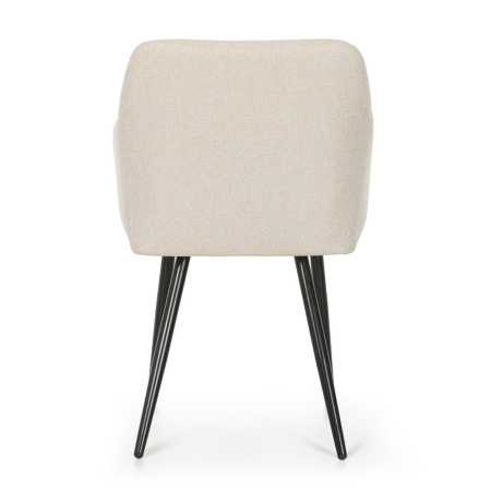 Set 2 scaune dining tapitate cu velur Luxano, cusaturi patrate, 54x58x82 cm, bej [5]