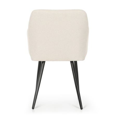 Set 2 scaune dining tapitate cu velur Luxano, cusaturi patrate, 54x58x82 cm, crem [5]