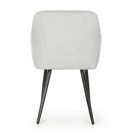 Set 2 scaune dining tapitate cu velur Luxano, cusaturi patrate, 54x58x82 cm, gri [5]