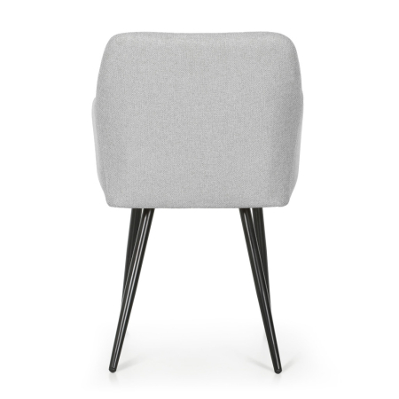 Set 2 scaune dining tapitate cu velur Luxano, cusaturi patrate, 54x58x82 cm, gri deschis [5]