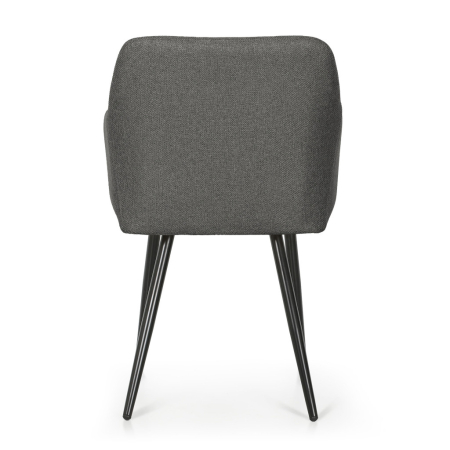 Set 2 scaune dining tapitate cu velur Luxano, cusaturi patrate, 54x58x82 cm, gri inchis [5]