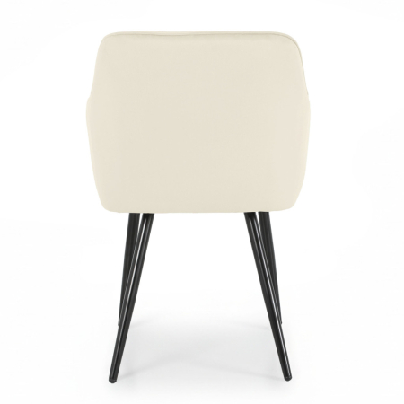 Set 2 scaune dining tapitate din catifea Diamante, 55x58x83 cm, maxim 120 kg, crem [5]