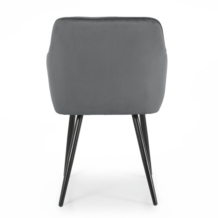 Set 2 scaune dining tapitate din catifea Diamante, 55x58x83 cm, maxim 120 kg, gri grafit [5]