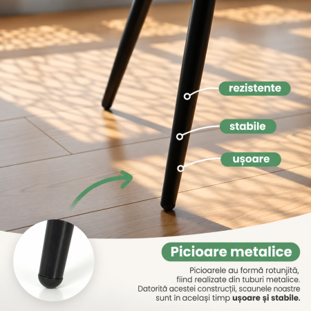Set 2 scaune dining tapitate din catifea Diamante, 55x58x83 cm, maxim 120 kg, turcoaz [4]