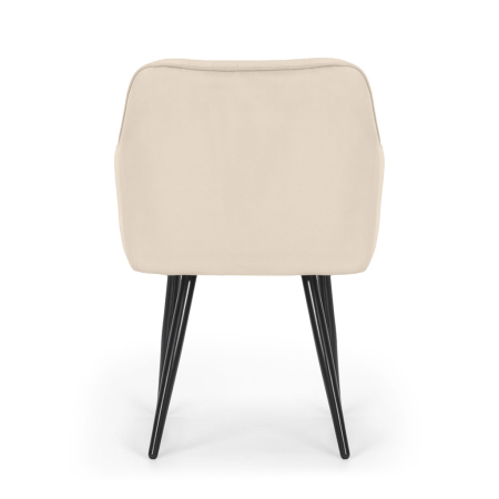 Set 2 scaune dining tapitate din velur Florence, 55x58x82 cm, maxim 120 kg, bej [5]