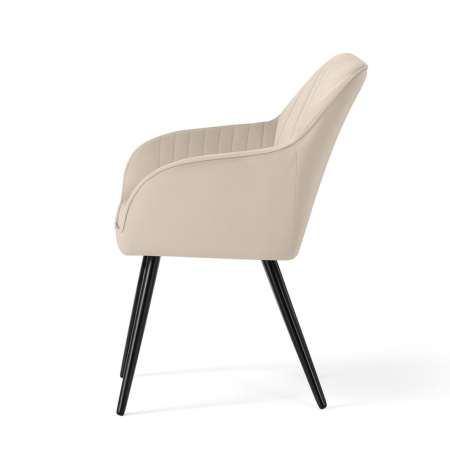 Set 2 scaune dining tapitate din velur Florence, 55x58x82 cm, maxim 120 kg, bej [3]