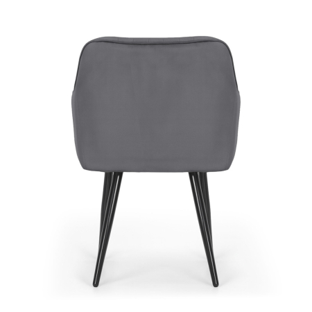 Set 2 scaune dining tapitate din velur Florence, 55x58x82 cm, maxim 120 kg, gri grafit [5]