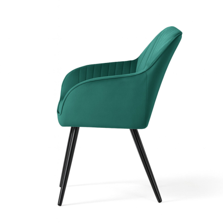 Set 2 scaune dining tapitate din velur Florence, 55x58x82 cm, maxim 120 kg, verde [3]