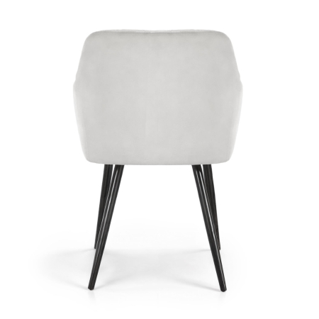 Set 2 scaune dining tapitate Velto, catifea, matlasate cu romburi, 52x58x82 cm, maxim 120 kg, gri [3]