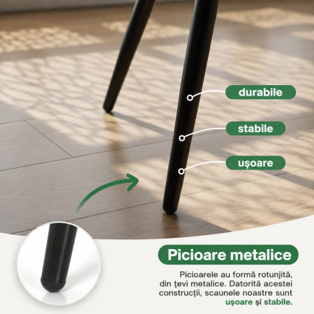 Set 2 scaune dining tapitate Velto, catifea, matlasate cu romburi, 52x58x82 cm, maxim 120 kg, negru [2]