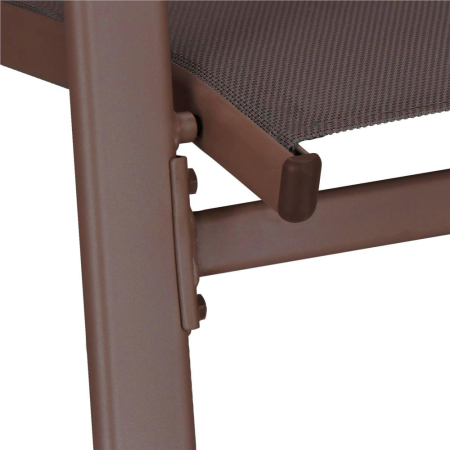 Set 2 scaune gradina, cadru metalic, textilene, maxim 120 kg, 92x53x72 cm, maro [19]