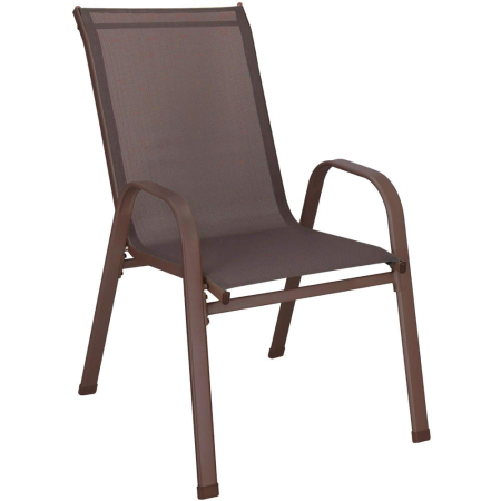 Set 2 scaune gradina, cadru metalic, textilene, maxim 120 kg, 92x53x72 cm, maro [18]