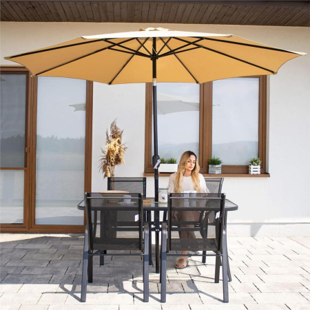 Set 2 scaune gradina, cadru metalic, textilene, maxim 120 kg, 92x53x72 cm, negru [33]