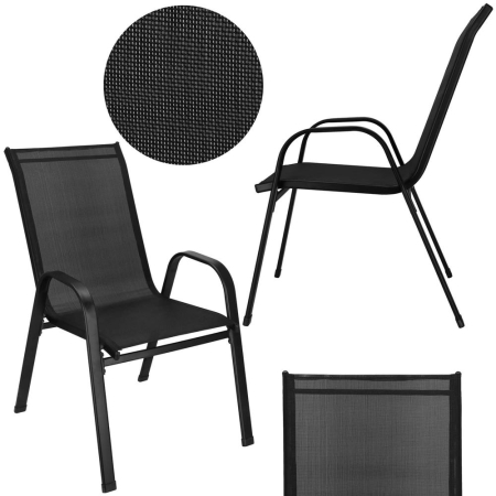 Set 2 scaune gradina, cadru metalic, textilene, maxim 120 kg, 92x53x72 cm, negru [14]