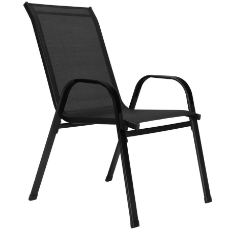 Set 2 scaune gradina, cadru metalic, textilene, maxim 120 kg, 92x53x72 cm, negru [4]