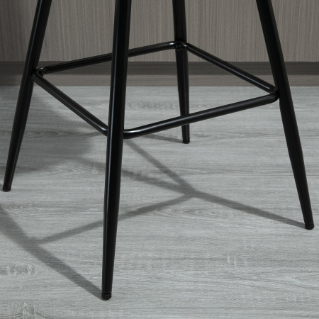  Set 2 Scaune inalte in Stil Nordic cu Spatar si Suport pentru Picioare, 45x47x88 cm, Gri [8]