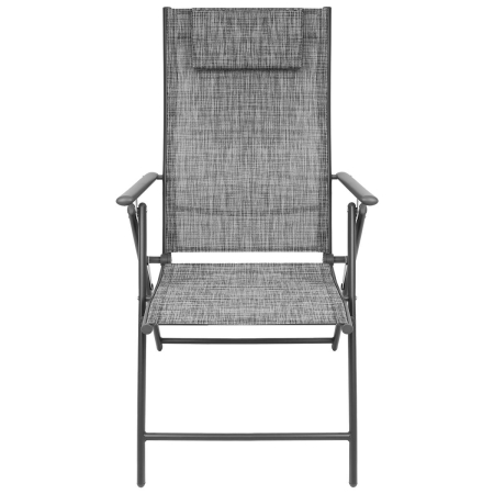 Set 2 scaune reglabile de gradina cu tetiera, textilene si cadru metalic, 57x68x106 cm, gri [6]