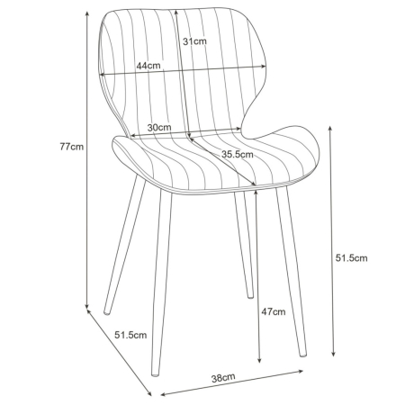 Set 2 scaune tapitate, din velur, picioare metalice, maxim 125 kg, 44x52x77 cm, verde [2]