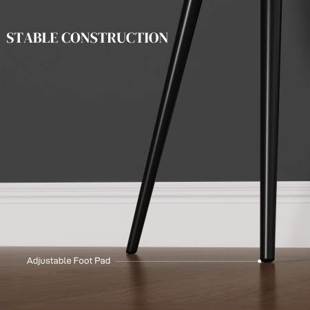  Set 2 Scaune Tapitate in Stil Nordic cu Brate si Picioare din Otel pentru Sufragerie, 54x57x80 cm, Negru [5]