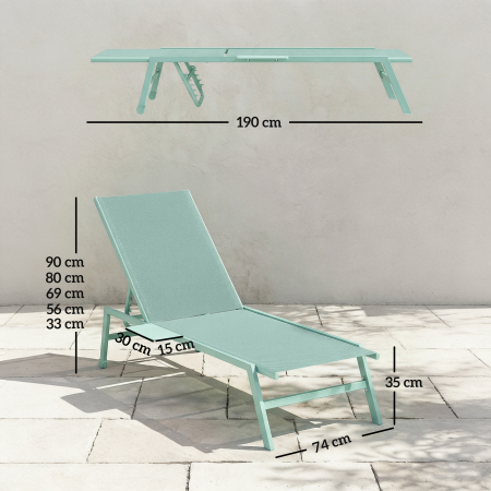  Set 2 sezlonguri cu Masuta, sezlonguri Gradina cu Spatar Reglabil. [2]
