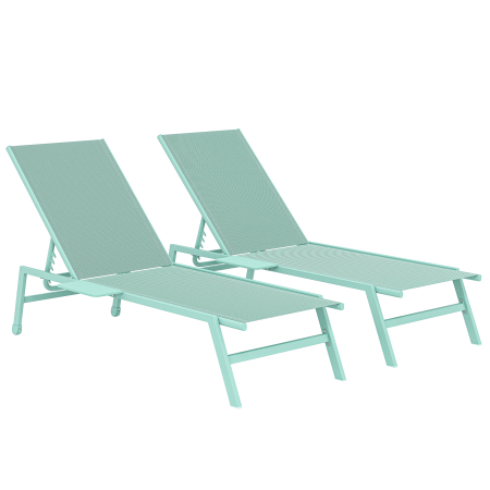 Gradina & balcon -  Set 2 sezlonguri cu Masuta, sezlonguri Gradina cu Spatar Reglabil.