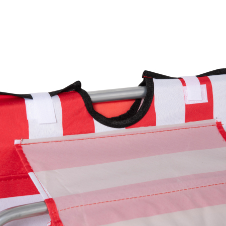  Set 2 sezlonguri de Plaja cu Spatar Reglabil in 5 Pozitii, Tetiera si Geanta de Transport, 124x53x45 cm, Rosu [8]