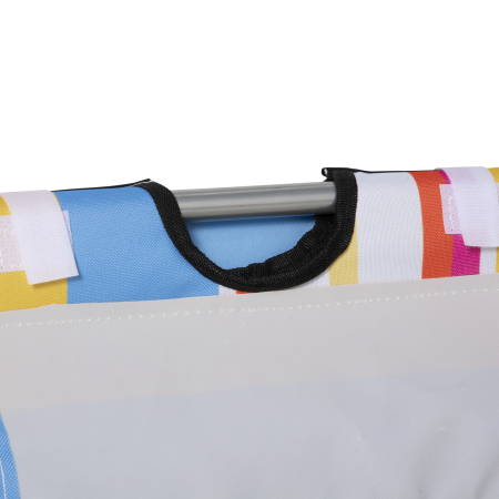  Set 2 sezlonguri de Plaja Rabatabile cu Spatar Reglabil si Tetiera, 53x124x35-45 cm, Multicolor [8]