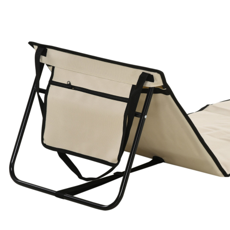  Set 2 sezlonguri Pliabile cu Unghi Reglabil si Buzunar cu Fermoar, 142x51x40 cm, Albastru [6]