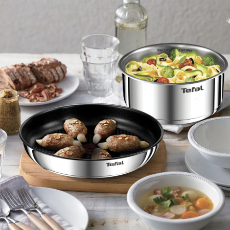 Set 22 piese Tefal Ingenio Emotion L897SM74, cratite 16/18/20 cm, tigai 22/24/26/28 cm, tigaie saute 24 cm, wok 26 cm, capace 16/18/20 cm, 2 manere [8]