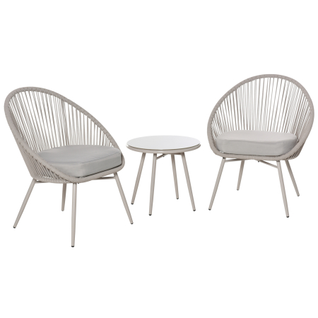 Seturi mobilier -  set 3 piese, 1 masa si 2 scaune pentru exterior, crem