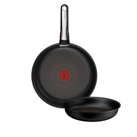 Bucatarie - Set 3 piese Tefal Ingenio Excellence+ P0009553, tigaie de 24/28 cm, maner detasabil, tehnologie FUSIONCORE, Thermo-Signal™, invelis antiaderent, alu