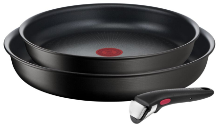 Tigai si seturi - Set 3 piese (tigaie 24/28 + maner) Ingenio Unlimited Tefal L7638942, aluminiu, negru