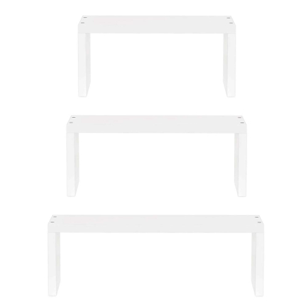 Set 3 rafturi perete mdf decorative organizare 30 45 60 cm, 15 cm adancime, design modern, alb [4]