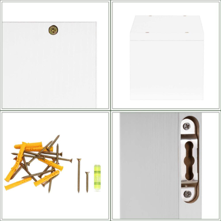 Set 3 rafturi perete mdf decorative organizare 30 45 60 cm, 15 cm adancime, design modern, alb [18]