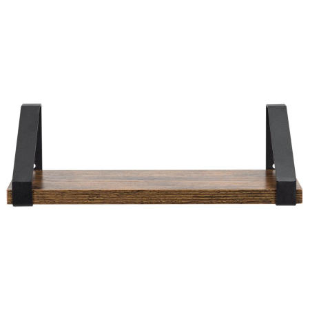 Set 3 rafturi de perete din metal si MDF, 30-35-40x12 cm, negru si maro [12]