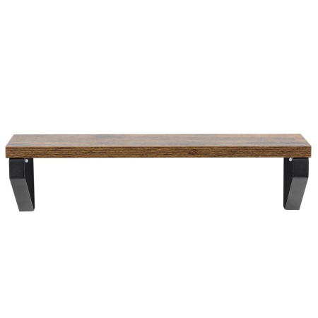 Set 3 rafturi de perete din metal si MDF, 30-35-40x12 cm, negru si maro [14]