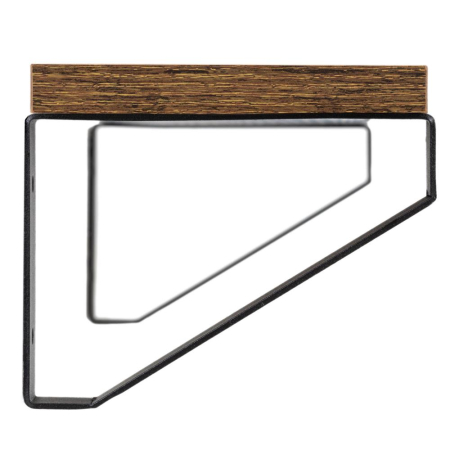 Set 3 rafturi de perete din metal si MDF, 30-35-40x12 cm, negru si maro [16]