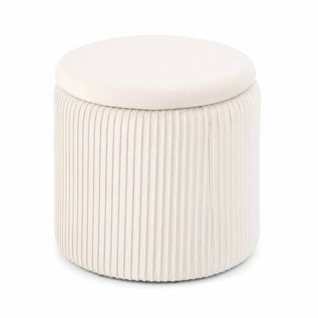 Set 3 tabureti cu spatiu de depozitare, design modern striat, 80x40x40 cm si 30x31 cm, alb [2]