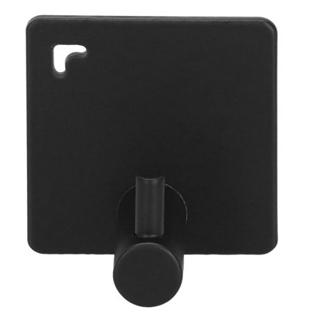 Set 4 agatatori tip cuier pentru baie, sistem fixare inclus, aluminiu, negru [5]