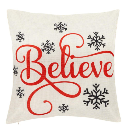 Set 4 fete de perna decorative, 40x40 cm, motive de Craciun, rosu alb [12]