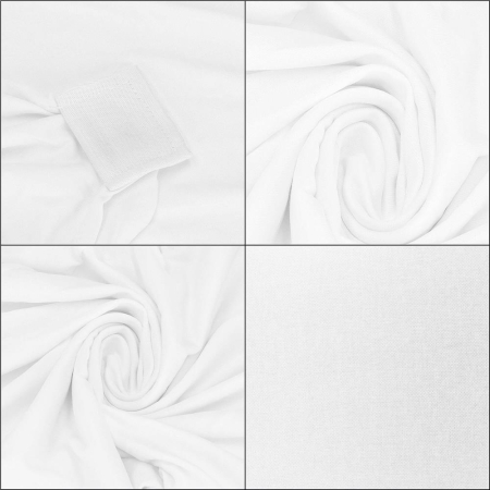 Set 4 huse universale scaune evenimente poliester spandex, marime universala, banda elastica, alb [8]