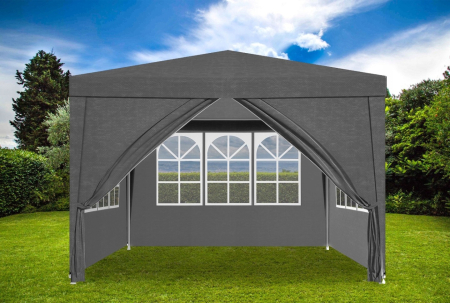 Set 4 pereti laterali pentru pavilion gradina, impermeabili, 3x2 m, cu ferestre si intrare cu fermoar, alb [4]