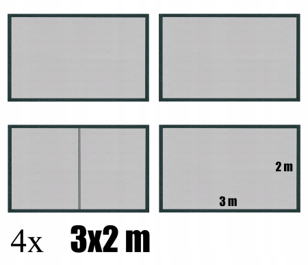 Set 4 pereti pentru pavilion gradina cu plasa tantari si acoperis, material PE 100 g/m2, 300x200 cm, verde [5]