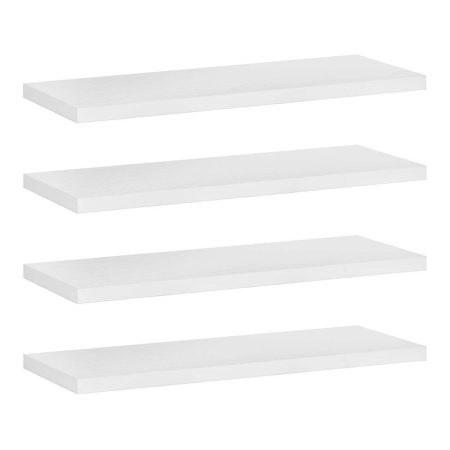 Set 4 rafturi supendate de perete, MDF cu suport metalic ingropat, 40x15 cm, alb [3]