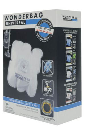Set 4 saci de aspirator Rowenta Wonderbag Universal WB484740 Allergy Care, compatibili cu aspiratoarele Spaceo, Compact Power, Silence Force Extreme, Silence Force, Silence Force Compact, Silence Forc [1]