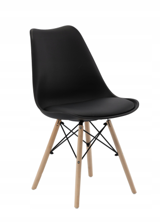 Set 4 scaune de bucatarie, design scandinav modern, sezut cu burete, negru [5]