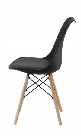 Set 4 scaune de bucatarie, design scandinav modern, sezut cu burete, negru [3]