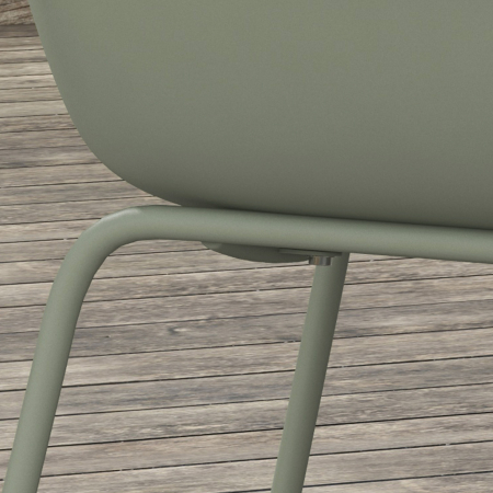  Set 4 Scaune de Exterior 59x55x84 cm din PP si Otel Verde [7]