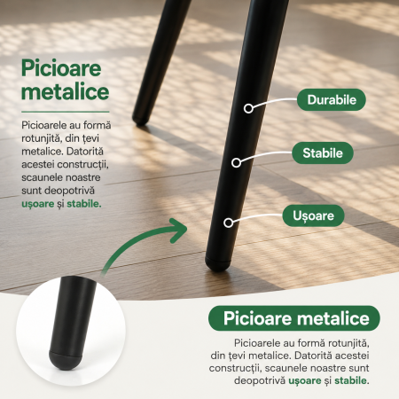 Set 4 scaune dining tapitate din catifea, capitonate Livo, 46x44x87 cm, maxim 130 kg, gri inchis [6]